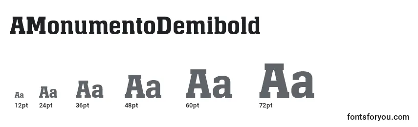 Размеры шрифта AMonumentoDemibold