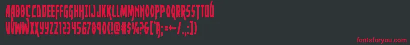 フォントYankeeclippercond – 黒い背景に赤い文字
