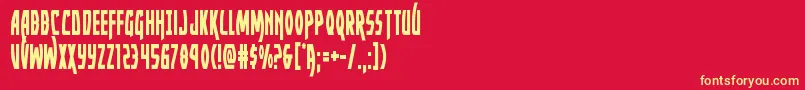 Yankeeclippercond-Schriftart – Gelbe Schriften auf rotem Hintergrund