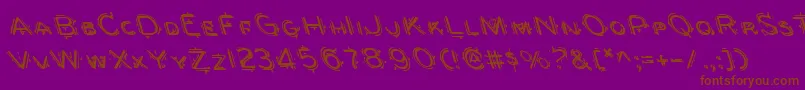 BerserkerLeftalic-Schriftart – Braune Schriften auf violettem Hintergrund