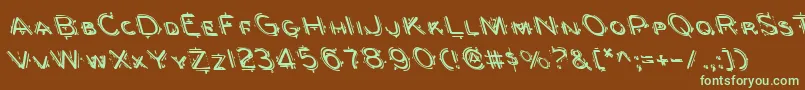 BerserkerLeftalic Font – Green Fonts on Brown Background