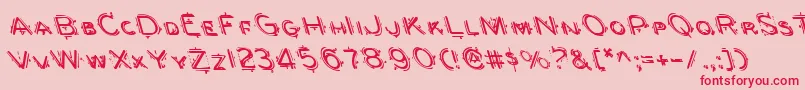 BerserkerLeftalic Font – Red Fonts on Pink Background