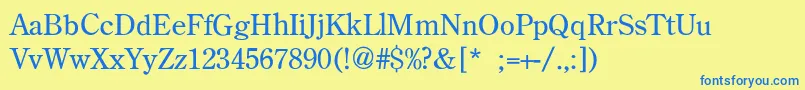 BackRoadModernLight Font – Blue Fonts on Yellow Background