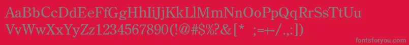 BackRoadModernLight Font – Gray Fonts on Red Background