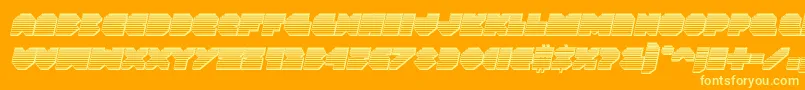 Vxrocketchromeital Font – Yellow Fonts on Orange Background