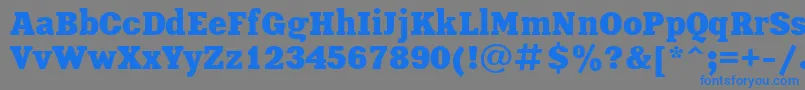 フォントXeniac – 灰色の背景に青い文字