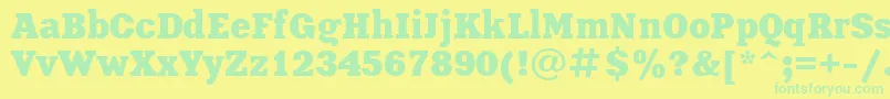 Xeniac Font – Green Fonts on Yellow Background