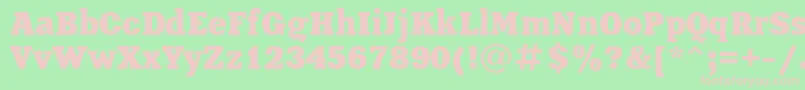 Xeniac Font – Pink Fonts on Green Background