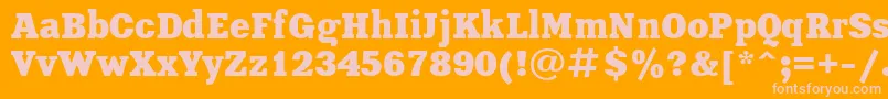 Xeniac Font – Pink Fonts on Orange Background