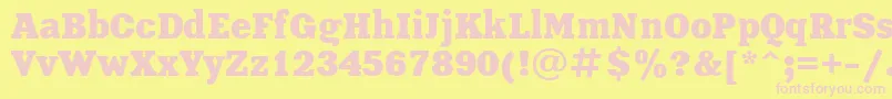 Xeniac Font – Pink Fonts on Yellow Background