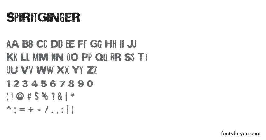 Fuente SpiritGinger - alfabeto, números, caracteres especiales