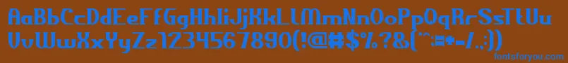 フォントAcrossTheNight – 茶色の背景に青い文字