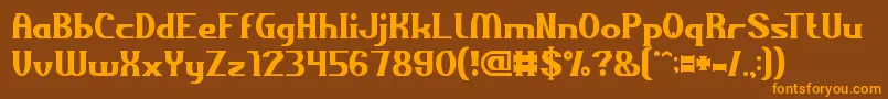 AcrossTheNight Font – Orange Fonts on Brown Background