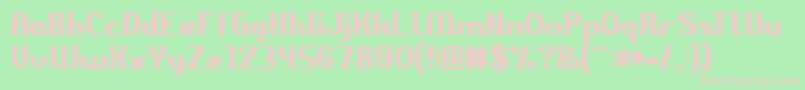 AcrossTheNight-fontti – vaaleanpunaiset fontit vihreällä taustalla