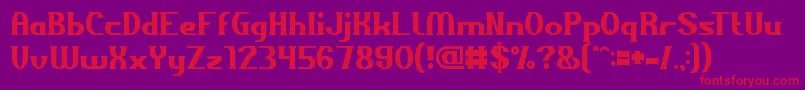 フォントAcrossTheNight – 紫の背景に赤い文字