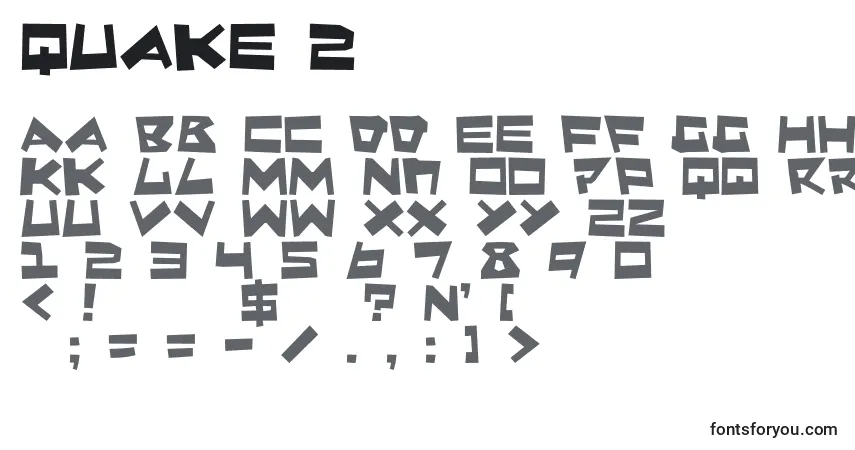 A fonte Quake 2 – alfabeto, números, caracteres especiais