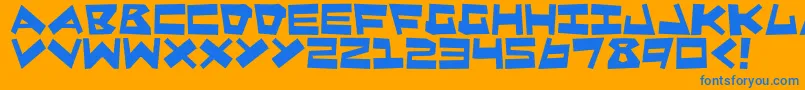 Quake 2 Font – Blue Fonts on Orange Background