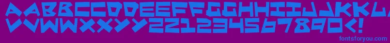 Quake 2 Font – Blue Fonts on Purple Background