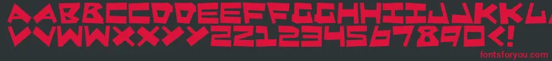 Police Quake 2 – polices rouges sur fond noir