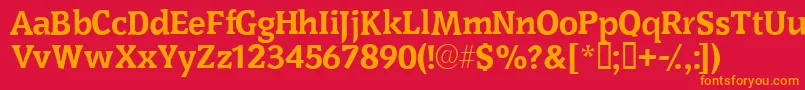 フォントOritssk – 赤い背景にオレンジの文字