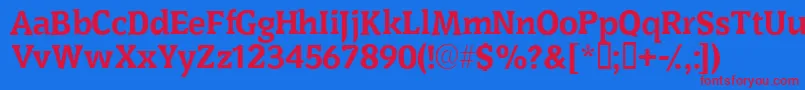 Oritssk Font – Red Fonts on Blue Background