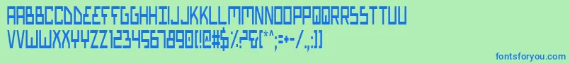 Biotypc-Schriftart – Blaue Schriften auf grünem Hintergrund