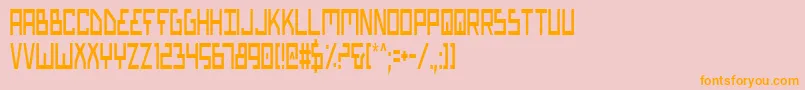 Biotypc-Schriftart – Orangefarbene Schriften auf rosa Hintergrund