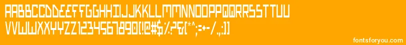 Biotypc-Schriftart – Weiße Schriften auf orangefarbenem Hintergrund