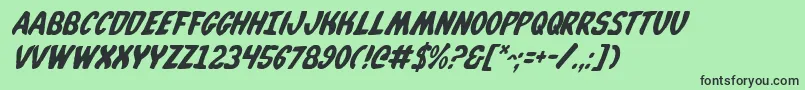 WhatafontItalic Font – Black Fonts on Green Background