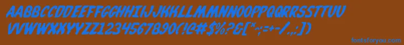 Шрифт WhatafontItalic – синие шрифты на коричневом фоне