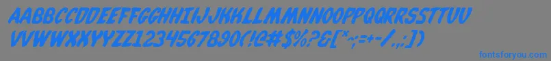 Шрифт WhatafontItalic – синие шрифты на сером фоне