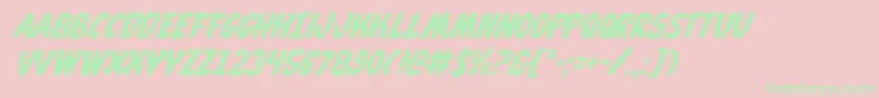 WhatafontItalic Font – Green Fonts on Pink Background