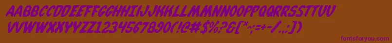 WhatafontItalic Font – Purple Fonts on Brown Background