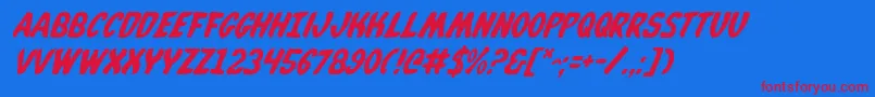 WhatafontItalic Font – Red Fonts on Blue Background