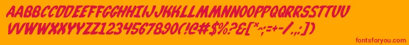 WhatafontItalic Font – Red Fonts on Orange Background