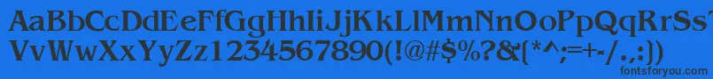 フォントWandsskBold – 黒い文字の青い背景