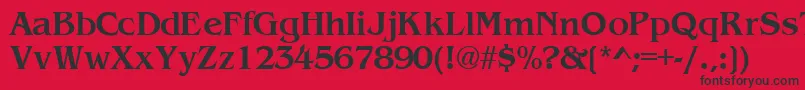 フォントWandsskBold – 赤い背景に黒い文字