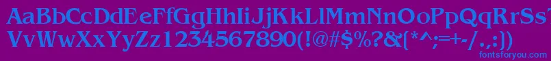 フォントWandsskBold – 紫色の背景に青い文字