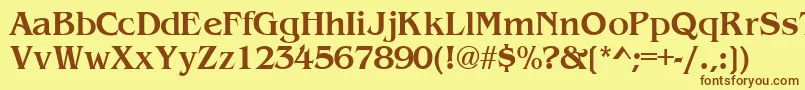 WandsskBold-Schriftart – Braune Schriften auf gelbem Hintergrund