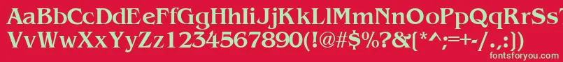 フォントWandsskBold – 赤い背景に緑の文字