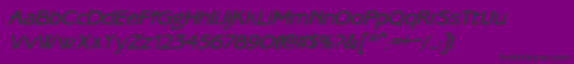 Шрифт AmbassadoretypeMediumItalica – чёрные шрифты на фиолетовом фоне