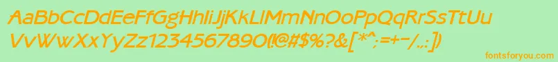 AmbassadoretypeMediumItalica Font – Orange Fonts on Green Background