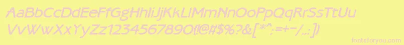 AmbassadoretypeMediumItalica Font – Pink Fonts on Yellow Background