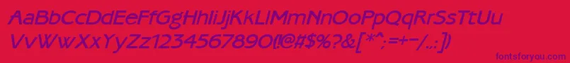 AmbassadoretypeMediumItalica Font – Purple Fonts on Red Background