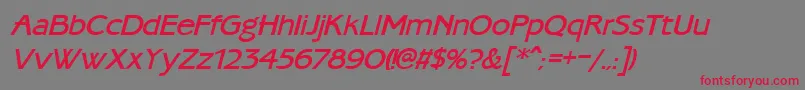 AmbassadoretypeMediumItalica Font – Red Fonts on Gray Background