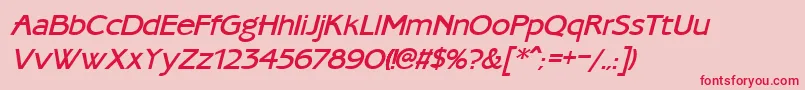 AmbassadoretypeMediumItalica Font – Red Fonts on Pink Background