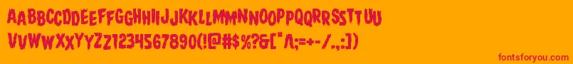 Direwolfstag Font – Red Fonts on Orange Background