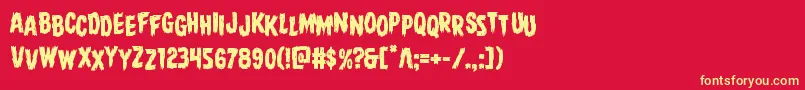 Direwolfstag Font – Yellow Fonts on Red Background