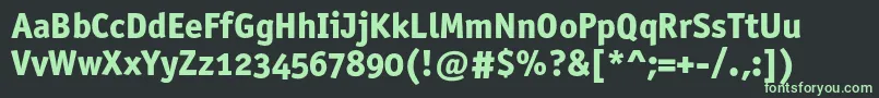 フォントOfficinasansextraboldosc – 黒い背景に緑の文字