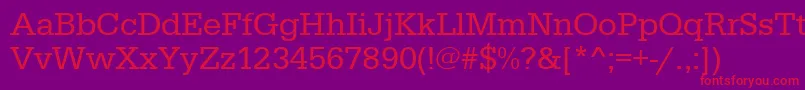 Czcionka Urwegyptiennet – czerwone czcionki na fioletowym tle